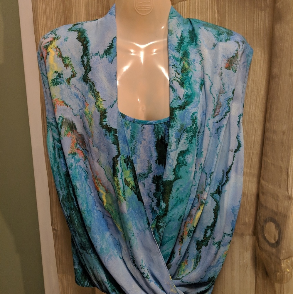 Mossimo Blue Sleeveless Blouse